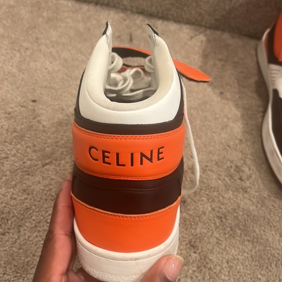Celine high top black orange white Authentic - Picture 2 of 3
